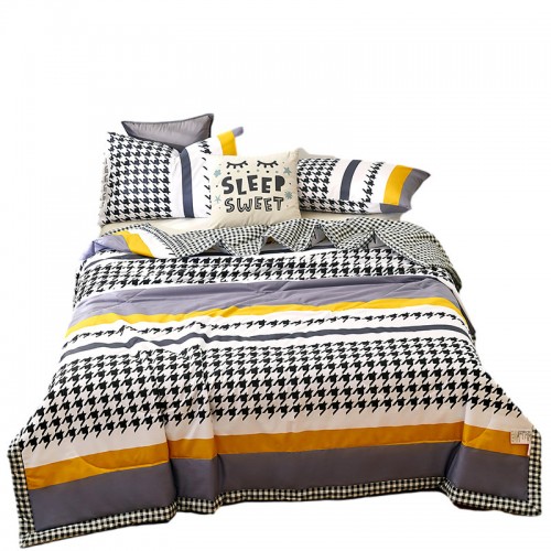 Dünne Steppdecke mit Baumwolldruck, dünne Steppdecke, zweifarbiger Druckstil innen und außen, Einzel- und Doppelkinder, bequeme Textur