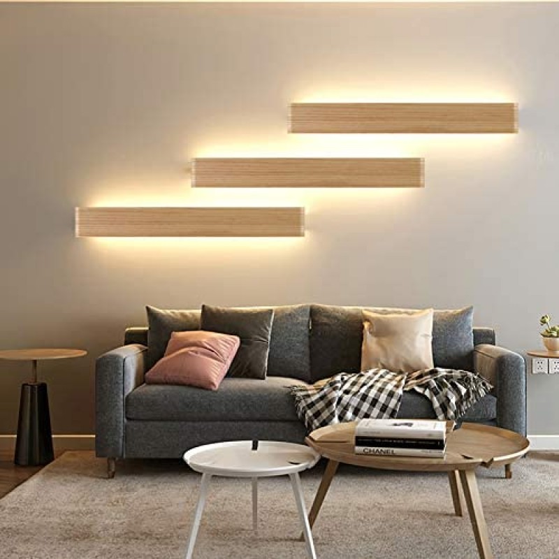 Martll Wandleuchte LED Holz Wandlampe Innen Wandbeleuchtung für