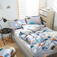 Verdickter gebürsteter vierteiliger Anzug, Bettwäsche und Bettbezug aus 100% Baumwolle, helle Farbe, 40er Stoff, Bettwäsche, geeignet für Betten mit 1,5 / 1,8 / 2,0 m| Traum von Pula