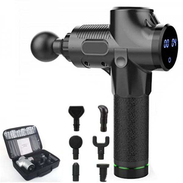 Massagepistole für Nacken Schulter Rücken Massage Gun Massagegerät Elektrisch Entspannen mit 6 Massageköpfen und 30 Geschwindigkeiten Vibrationsgerät Muskel, Upgrade-Version