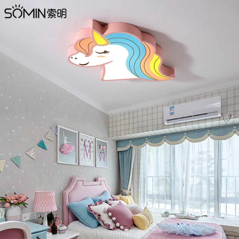 Deckenleuchte für Kinderzimmerlampen, einfacher Cartoon-Stil,  Kinderlampenlampen, neue LED-Augenschutz-Schlafzimmerlampe, dreifarbiges  Licht, Delfine, kleine gelbe Enten, Flugzeuglichter