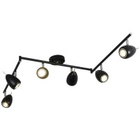 LED Deckenleuchte Spotleuchte schwenkbar Weiss 6 Flammig, inkl. 6 x 5-10W Leuchtmittel E27 LED,,230V, Warmweiß, LED Deckenlampe Deckenspot Deckenstrahler