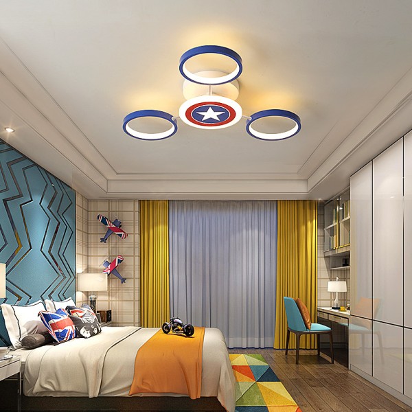 Kinderzimmer Deckenlampe kreative Cartoon LED Nordic Schlafzimmerlampe blaue Augenschutzschild Deckenlampe