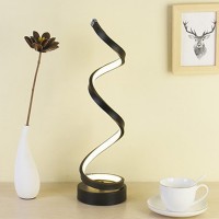 Spiral LED Tischlampe, gebogene LED Schreibtischlampe, zeitgenössisches minimalistisches Beleuchtungsdesign, warmweißes Licht, intelligentes Acrylmaterial, perfekt für Schlafzimmer, Wohnzimmer