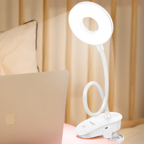 LED Schreibtischlampe Augenschonende Tischlampe, 3 Helligkeitsstufen, dimmbare Bürolampe mit Adapter, berührungsempfindlich, 360 ° flexibel