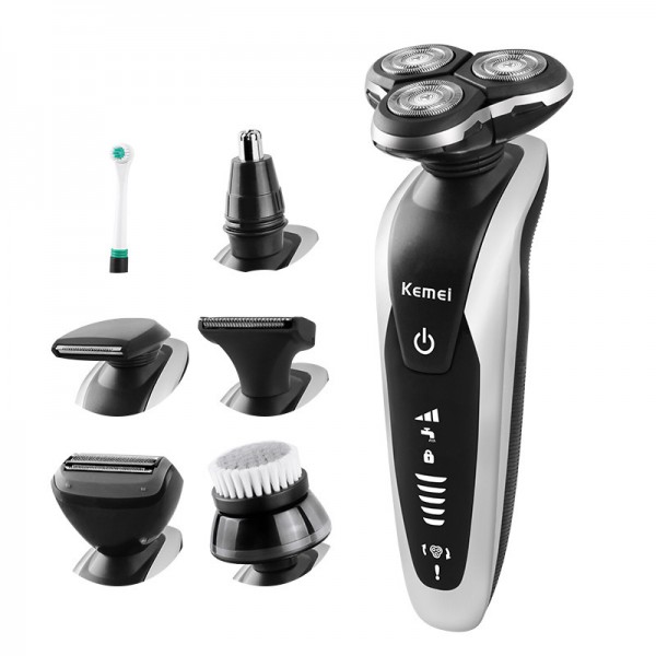 KEMEI™ 7-In-1 Multigrooming-Set Bartschneider Herren Haarschneider Bart Trimmer Pro Haarschneidemaschine Rasieren Haartrimmer Nasentrimmer