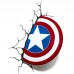 Light 3D-Wandleuchte Marvel Captain America-Schild von 3D FX Light 3D-Wandleuchte Marvel Captain America-Schild von 3D FX