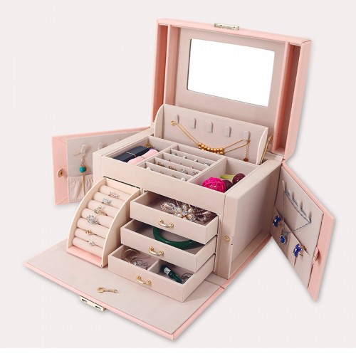 Schmuckkästchen Schmuck Veranstalter Schmuckschatulle, Geschenk für Frauen (Rosa)