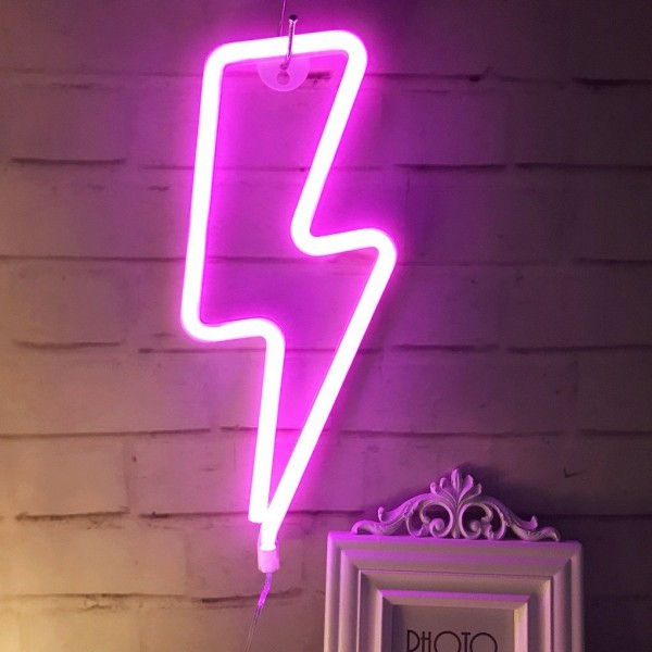 Neonlicht, LED Lightning Sign geformt Dekor Licht, Wand-Dekor für Weihnachten, Geburtstagsfeier, Kinderzimmer, Wohnzimmer, Hochzeit Party Decor (Rosa) Neonlicht, LED Lightning Sign geformt Dekor Licht, Wand-Dekor für Weihnachten, Geburtstagsfeier, Kinderzimmer, Wohnzimmer, Hochzeit Party Decor (Rosa)