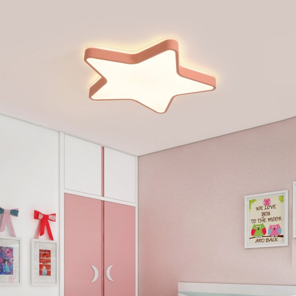 LED Deckenleuchte, funkelnder Glitzer-Stern-Lichteffekt, Ø45cm fünfzackige Stern Deckenlampe, Eingebaute 36W LED, 3600Lm, Mit Fernbedienung dimmbar, Top Glühen Lampe für Kinderzimmer und Schlafzimmer 