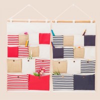 Hängeorganizer Bad, Kinder, Tür, Wand Stoff Utensilo Baby - Hängeaufbewahrung Kinderzimmer Wandorganizer Aufbewahrung Tasche - 13 Fächer, blau