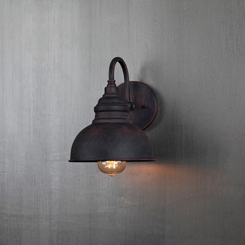 Außenwandleuchte Vintage Industrielle Wandlampe Antik Alu Außenlampe Retro Wasserdichter Rostbraun Aussen-Licht Metall Schatten E27 Gartenlicht Für Außenwand Flur Terrasse