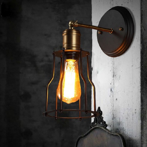 Wandleuchte Vintage Verstellbar Metall Wandlampe Antik Wandlampe Rustikal für Landhaus Schlafzimmer Wohnzimmer Esstisch 
