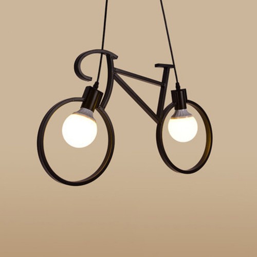 Vintage Industriell Pendelleuchte Personalisierte Fahrrad Pendellampe Eisen Hängeleuchte E27 Edison Hängelampe Industrie-Stil Esstischlampe