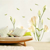 Wandtattoo Blumen CALLA LILIE in Weiß | Wandbilder: 135x97cm | Wandsticker Wand-aufkleber Blüten Pflanzen Blätter Garten | Deko für Wohnzimmer Schlafzimmer Küche Bad Fenster Flur GROSS
