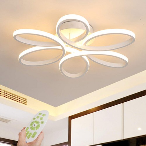 LED Deckenleuchte, 85W Creative Flower-Shaped Deckenleuchte, Acryl Lampenschirm Modern Elegant Matt Aluminium Deckenleuchte Wohnzimmer Schlafzimmer Kinderzimmer Deckenleuchte L59cm * H11cm