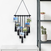 hängende Foto-Display Makramee Wandbehang Bilder Veranstalter Home Decor, mit 25 Holz-Clips