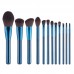 Professionelles Make up Pinselset: Professionelles Make-up-Pinsel, 12 blaue Make up Pinselsets, Make up Pinsel und Reinigungsbürsten