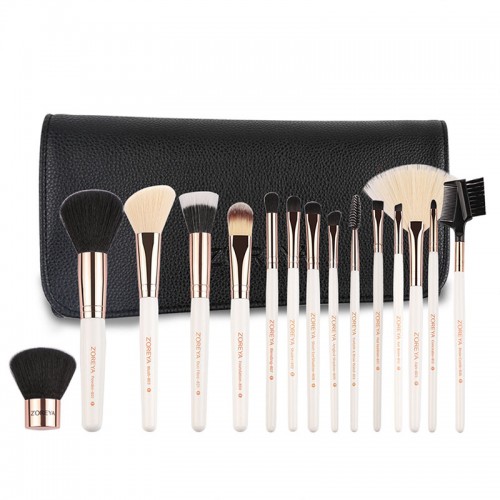ZOREYA | 15 new pinsel luxus bürsten make-up kosmetische kit | cosmetic makeup brush set 15pcs | aufbewahrungstasche leder design | idee geschenk