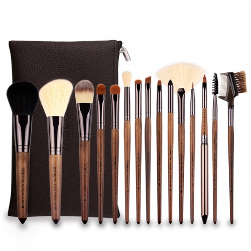 ZOREYA 15pcs Makeup Bürsten Satz Rosegold Brush Set Pinselset Kosmetik Verfassungs Pinsels Lidschatten Gesichtspinsel Komplett Eye Kit Gesicht Set + Tasche
