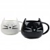 Nette Katzentasse-Becherkätzchen-Kaffeetasse-Teecup-Kaffeetasse, weiß + Schwarzes