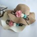 Frauen Sommer Strohhut breiter Krempe Floppy Beach Bogen-Knoten Sonnenblende Hut