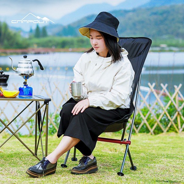 Mondstuhl aus Aluminiumlegierung Liegestuhl im Freien Strandkorb Camping Klappstuhl großer Campingstuhl