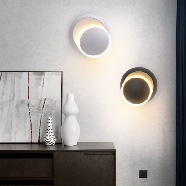 Nordic einfache schlafzimmer nacht wand lampe led kreative wohnzimmer esszimmer gang runde drehbare schlafzimmer wand lampe