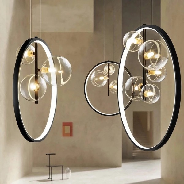 Moderner minimalistischer Esstisch Barlampe Magic Bean Glas Barlampe Modern Bubble Kronleuchter