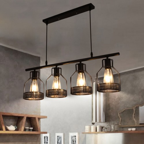 Industrie-Stil kreative Wohnzimmer Restaurant Bar Esstisch Kronleuchter Retro Schmiedeeisen Lampe Hot Pot Milch Tee Shop Multi-Kopf-Lampe