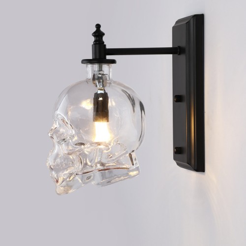 Retro Industrie-Stil Totenkopf Weinflasche Wandleuchte Loft personalisierte kreative Bar Café Schlafzimmer Wandleuchte