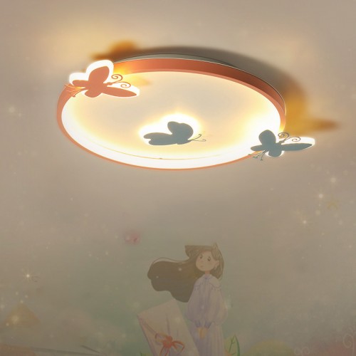 Nordic moderne kreative kinderzimmer lampe schmetterling runde hause schlafzimmer lampe stufenlose dimmung neue decke lampe