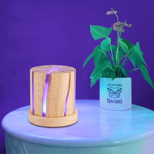 Nachttischlampe aus Holz im japanischen Stil. Nordische, minimalistische, moderne Design-Tischlampe. Schreibtisch-Schlafzimmer-Harzlampen