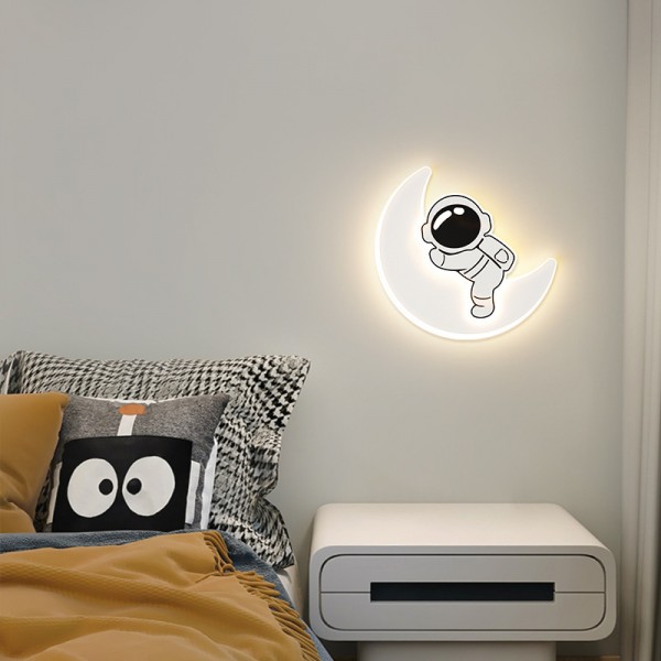 Nachttischlampe Schlafzimmer Kinderzimmer Wandlampe Mondastronaut Moderne minimalistische Wohnzimmer TV Sofa Hintergrund Wandlampe