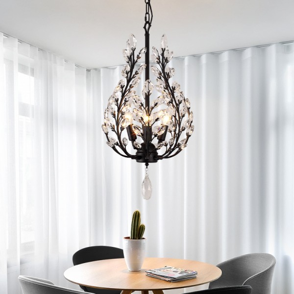 Wohnzimmer-Kronleuchter im amerikanischen Stil, schmiedeeiserner Kristall-Kronleuchter, Foyer, Flur, Schlafzimmer, einfacher europäischer und amerikanischer Restaurant-Kronleuchter