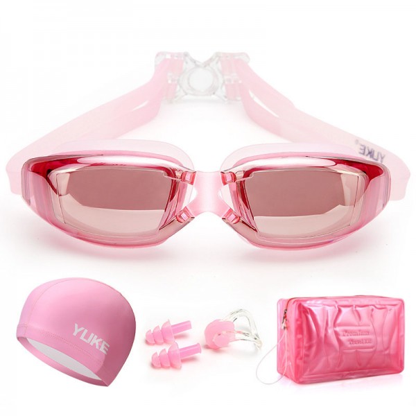 Galvanik HD Wasserdicht Anti-Fog Schwimmbrille Damen Schwimmen Schwimmkappe Anzug Schwimmausrüstung