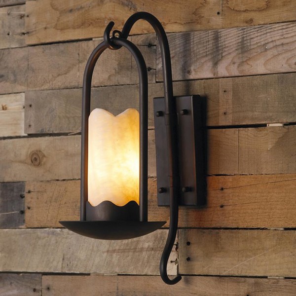 Amerikanische Landwandlampe Retro-Hintergrundwandlampe einfache kreative pastorale nordische Treppenhausgang-Schmiedeeisen-Marmorwandlampe 