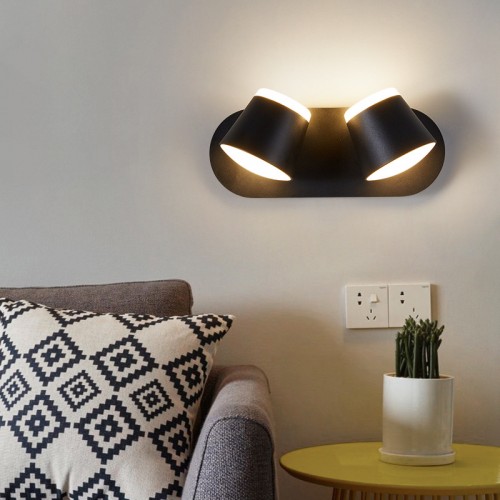 Moderne nordische minimalistische LED-Nachtwandleuchte Hotel Wohnzimmer Balkon Schlafzimmer Treppe Studie Innenwandleuchte Rotation