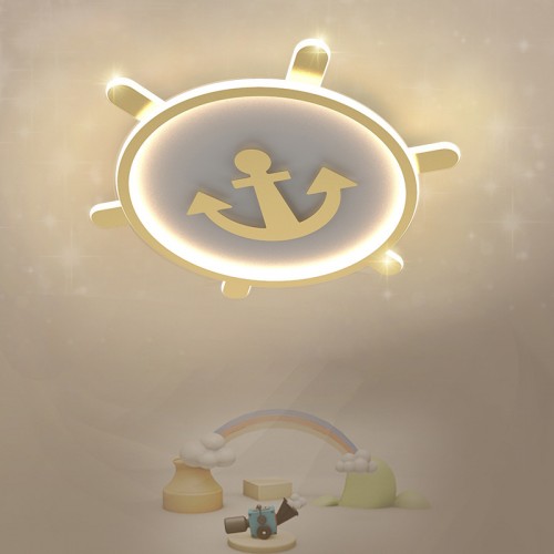 Nordische Kinderzimmer-Deckenlampe für Jungen und Mädchen, einfache moderne runde Zimmer-Schlafzimmerlampe, kreative Ruderlampe