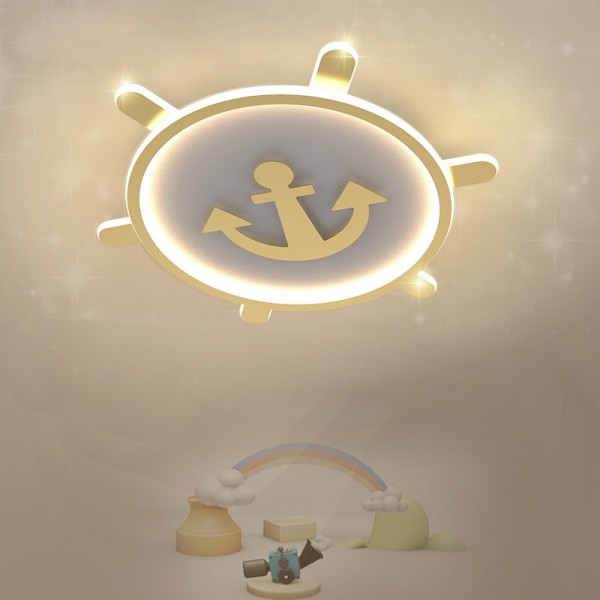 Nordische Kinderzimmer-Deckenlampe für Jungen und Mädchen, einfache moderne runde Zimmer-Schlafzimmerlampe, kreative Ruderlampe