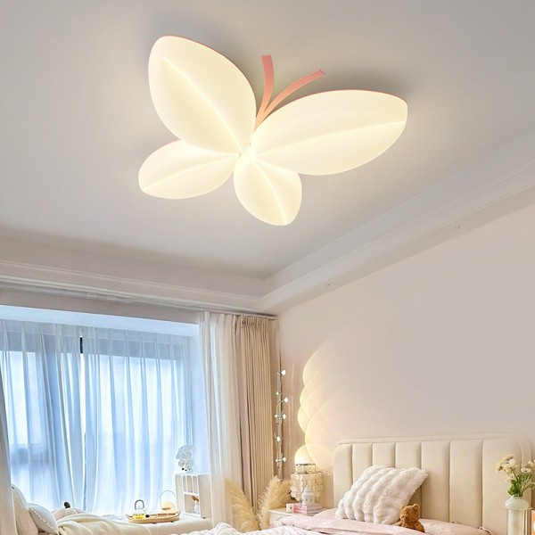 Warme Wohnzimmer-Augenschutzlampe, Kinderzimmer, kreative Schmetterlingslampe, Mädchenzimmer-Deckenlampe
