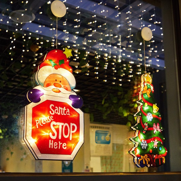 Weihnachtsdekoration Lichterketten Einkaufszentrum Bar Fensterdekoration Saugnapf Lichter Festival Atmosphäre Lichter im Freien
