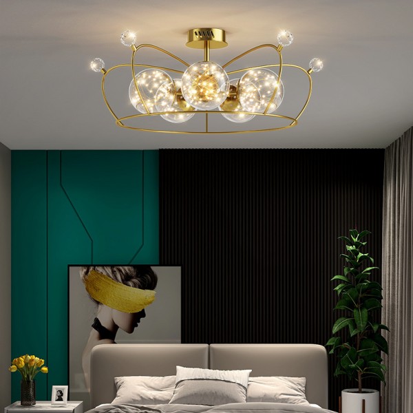 Einfache atmosphärische Kronenlampe warmes romantisches Licht Luxuszimmerlampe