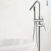 Badewannenarmatur zur Bodenmontage, freistehender Wannenfüller, Chrom-Finish, stehende Duscharmaturen mit hohem Durchfluss, schwenkbarem Auslauf und Handbrause-Mischbatterien Badewannenarmatur zur Bodenmontage, freistehender Wannenfüller, Chrom-Finish, stehende Duscharmaturen mit hohem Durchfluss, schwenkbarem Auslauf und Handbrause-Mischbatterien