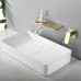 Gebürstetes Gold, Wasserfall-Waschtischarmatur, 1 Griff, Wandmontage, WC-Wasserhahn, Mischbatterie aus massivem Messing Gebürstetes Gold, Wasserfall-Waschtischarmatur, 1 Griff, Wandmontage, WC-Wasserhahn, Mischbatterie aus massivem Messing