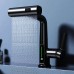 Badezimmer-Wasserhahn mit LED-Temperaturanzeige, anhebbarer Badezimmer-Wasserhahn mit herunterziehbarer Brause, Wasserfall-Regenwasserhahn für Badezimmerwaschbecken, Einhebel-Badezimmer-Mischbatterie