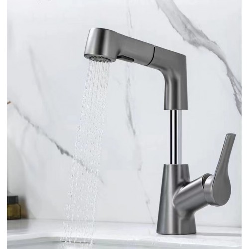 Bad Waschbecken Wasserhahn ausziehbar Lift höhenverstellbar Wasserhahn Waschbecken Dusche Wasser 360°Schwenkbare Armatur heiß und kalt Mischbatterie Waschbecken