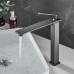 Schwarzer Badezimmer-Wasserhahn, Einloch-Wasserhahn, Heiß- und Kaltmischbatterie, Waschbecken-Wasserhahn, geräuschloser Keramikventilkern Schwarzer Badezimmer-Wasserhahn, Einloch-Wasserhahn, Heiß- und Kaltmischbatterie, Waschbecken-Wasserhahn, geräuschloser Keramikventilkern