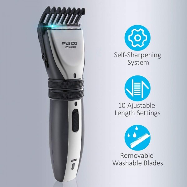 Elektrische Haarschneidemaschine FLYCO Cordless / Cord Haarschneider Selbst Hair Trimmer Hause Friseur Haarschnitt für Männer Kinder Grooming Kit mit Kamm