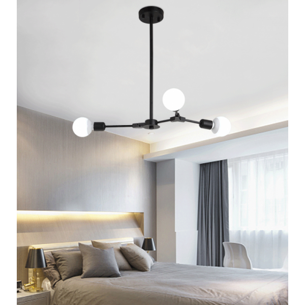 Die moderne der Molekularbiologie Kronleuchter  (Schwarz,3 Köpfe)